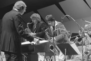 Photograph of Neil Slater and Two Saxophonists