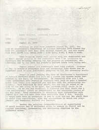 City of Charleston Department of Leisure Services Memorandum, August 21, 1978