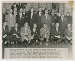 Group portrait of the founding members of the Vulcan Society who were honored at the Twentieth Anniversary Dance at the Audubon Ballroom