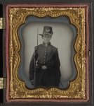 [Unidentified young soldier in Union infantry uniform with Hardee hat and musket]