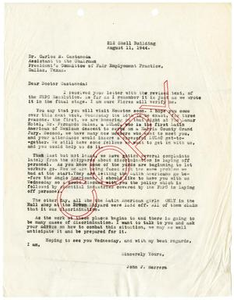 Letter from John J. Herrera to Carlos E. Castañeda - 1944-08-11