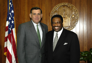 Secretary Mel Martinez with Ron Rogers, Pelham Williams