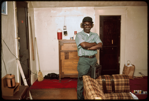 Outsider art: Theodore Hill. Theodore Hill in his living room