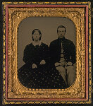 [Unidentified soldier in Union uniform and his wife]