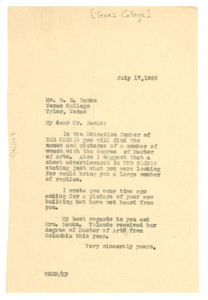 Letter from W. E. B. Du Bois to Texas College