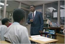 Poet, songwriter, and motivational speaker, Leonard Blount, discussing poetry to a group of youth offenders at the DeKalb Regional Youth Development Center, Decatur, Georgia, February 22, 1994.