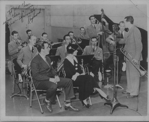 Dorsey Bros. Orchestra with Bob Crosby and Kay Weber : black-and-white photoprint