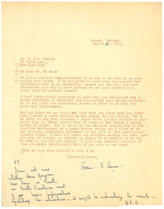 Letter from Helen Bryan to W. E. B. Du Bois