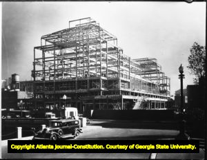 One of three construction shots of the Atlanta Central Post Office, now the Martin Luther King Jr. Federal Building, Atlanta, Georgia, 1931-1933.