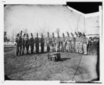 [Washington, D.C. Band of 9th Veteran Reserve Corps, in shakoes and frogged jackets, at Washington Circle]