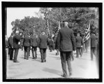 The Naval veterans passing the temporary White House on Jackson Place. The Prst. confined and unable to appear by reason of abcess on leg