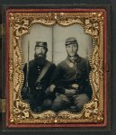 Thumbnail for [Two unidentified soldiers in Union uniforms and forage caps with saber and musket]