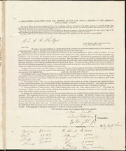 Resolutions extracted from the minutes of the last annual meeting of the American Anti-Slavery Society [manuscript]