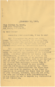 Letter from W. E. B. Du Bois to Bernice E. Brand