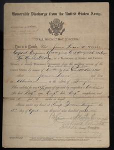 Enlistment Record for James William Lucus, World War I