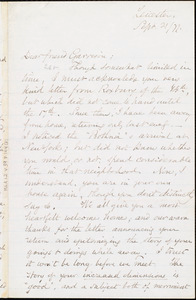 Letter from Samuel May, Jr., Leicester, [Mass.], to William Lloyd Garrison, Sept[ember] 21 / [18]77