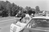 State troopers arresting demonstrators who had participated in a march from Decatur to Cullman, Alabama, to protest the upcoming trial of Tommy Lee Hines.