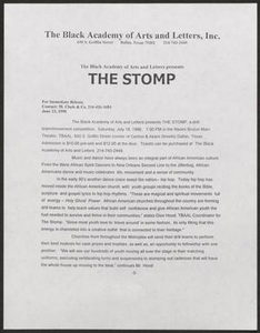 Press release: The Black Academy of Arts and Letters Presents "The Stomp"