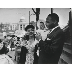 Martin Luther King, Jr., wife Coretta Scott King, and their daughter Yolanda