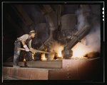 Electric phosphate smelting furnace used to make elemental phosphorus in a TVA chemical plant in the vicinity of Muscle Shoals, Alabama