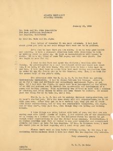 Letter from W. E. B. Du Bois to Dr. Vada and Dr. John Somerville