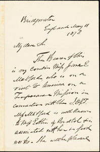 Thumbnail for Letter from Francis James Thompson, Bridgewater, England, to William Lloyd Garrison, 1878 May 11