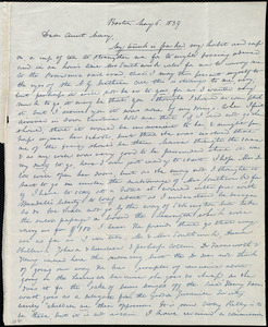 Letter from Anne Warren Weston, Boston, to Mary Weston, May 6, 1839