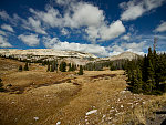 It's early October, and, somewhat surprisingly, there's no snow as yet on the distant Snowy Range of the Rocky Mountains in Carbon County, Wyoming