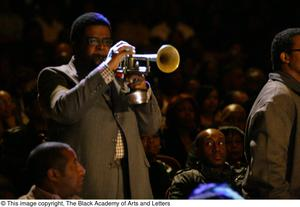 Musician playing a trumpet