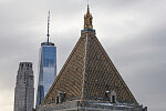 Roof. Thurgood Marshall U.S. Courthouse in the financial district of New York City