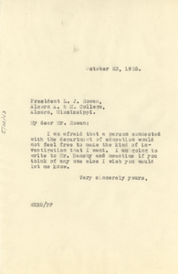 Letter from W. E. B. Du Bois to L. J. Rowan