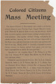 "Colored Citizens Mass Meeting."