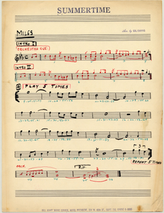 Miles Davis Music Manuscript