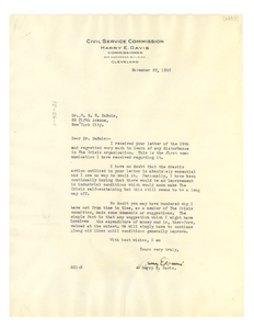 Letter from Harry E. Davis to W. E. B. Du Bois