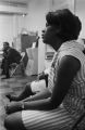 Viola Bradford at a staff meeting at the Southern Courier office in the Frank Leu Building in Montgomery, Alabama.