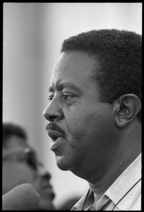 Rev. Ralph Abernathy speaking at the Solidarity Day during the Poor People's March on Washington Portrait in profile