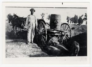 African American Man Feeding Pigs