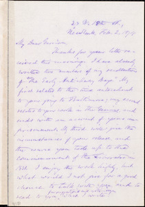 Letter from Oliver Johnson, New York, [N.Y.], to William Lloyd Garrison, Feb[ruary] 2, 1874