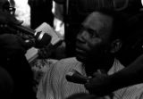 James Meredith speaking to reporters on the campus of Tougaloo College in Mississippi, during the "March against Fear" that Meredith began.