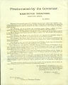 Thumbnail for Governor Watson C. Squire proclamation warning against anti-Chinese rioting, November 4, 1885