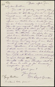 Letter to] My dear Bradburn [manuscript