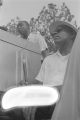 Floyd McKissick addressing an audience in front of the state capitol in Jackson, Mississippi, at the end of the "March Against Fear" begun by James Meredith.