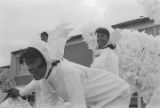 Viola Bradford on a float at George Washington Carver High School in Montgomery, Alabama, before a homecoming parade.