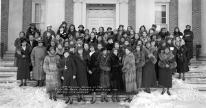 15th annual Boule of the Zeta Phi Beta Sorority...Howard University [women in heavy coats, snow on ground]. [Panoramic acetate film photonegative]