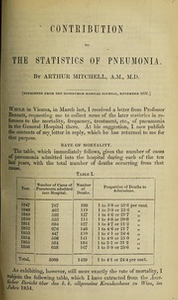 Contribution to the statistics of pneumonia