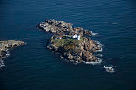 An October 2017 aerial view of the Cape Neddick Lighthouse, better known as the "Nubble Light," off Wells, Maine