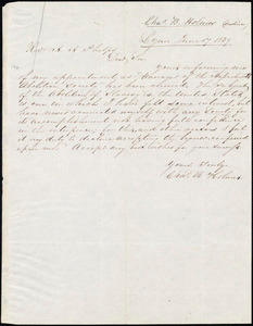 Letter from Charles B. Holmes, Lynn, to Amos Augustus Phelps, June 17 1839