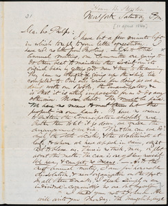 Letter from Henry Brewster Stanton, New York, to Amos Augustus Phelps, [April 11 1840]