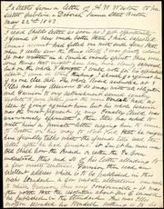 Extracts from a letter of A.W. Weston to her sisters Caroline & Deborah [manuscript]