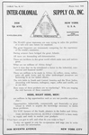 Inter-colonial Supply Co., Inc.; 2436 7th Ave., New York, U.S.A.; Wholesalers; Exporters and importers